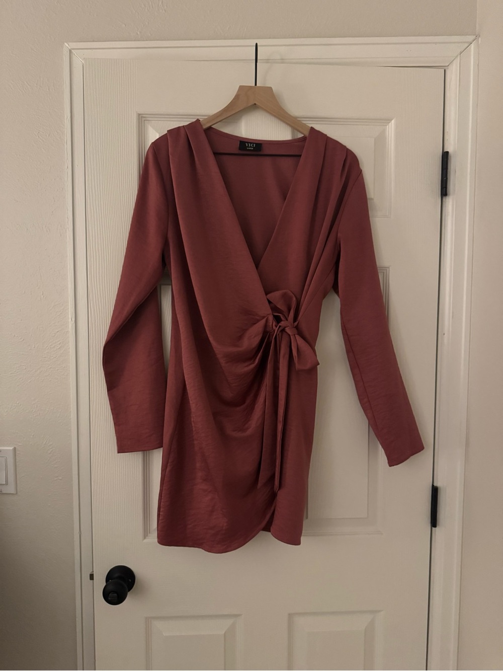 Shaya Long Sleeve Wrap Mini Dress VICI